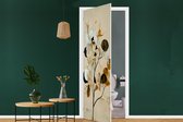 Deursticker Bloemen - Bladeren - Boom - Pastel - 90x235 cm - Deurposter