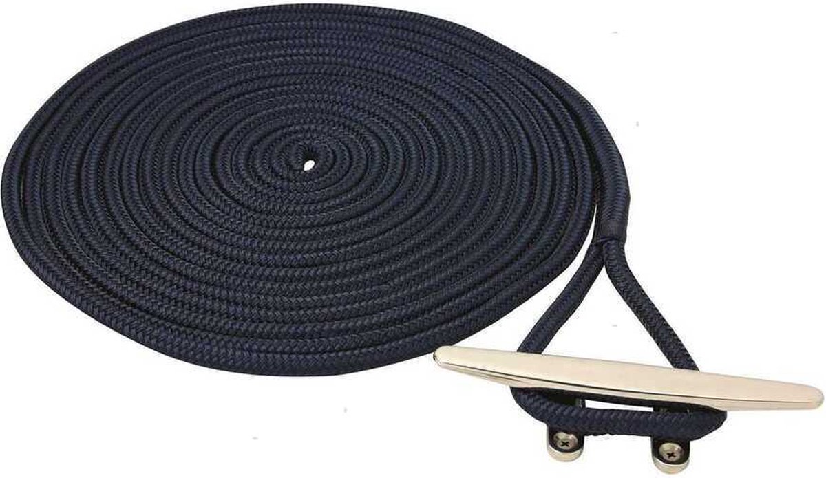 Polyester landvast met oogsplits - Navy - 14 mm x 10 meter