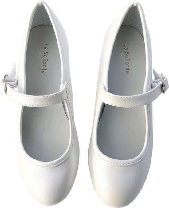 Chaussures princesse / chaussures espagnoles blanc ivoire - taille 34 (taille intérieure 22 cm) avec robe
