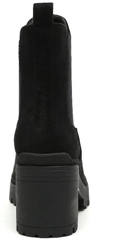 SmileFavorites® Chelsea boots met Hak - Suedine - Zwart