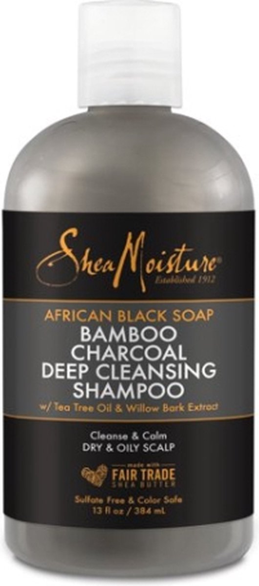Shea Moisture African Black Soap Bamboo Charcoal Deep Cleansing Shampoo (13oz/354ml)