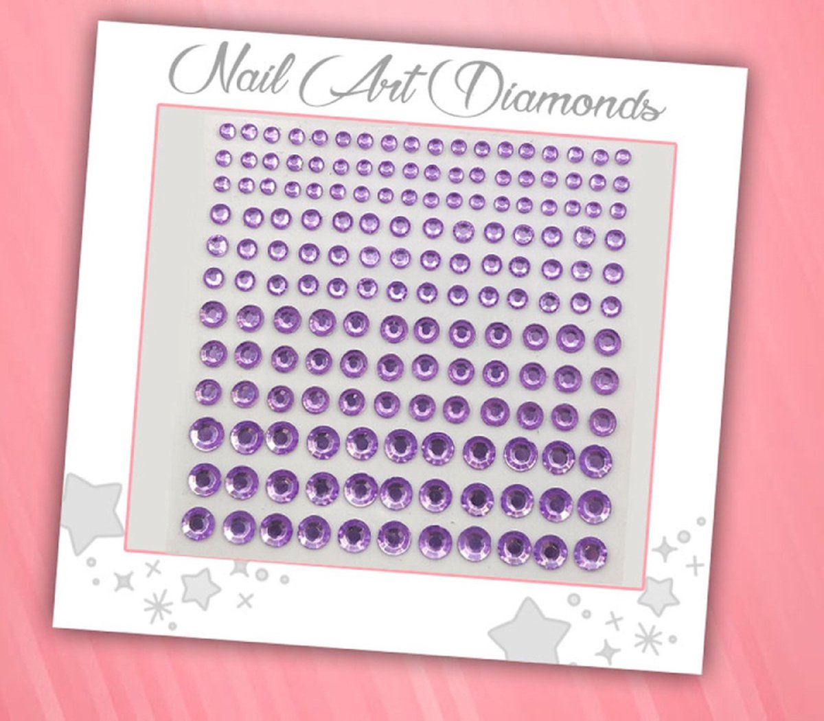Goedkoopste Nail Art Diamonds (165 Diamantjes Lila) [Zelfklevend Nagel Steentjes Decoratie Versiering - Manicure Kunstnagels Nepnagels - Acryl Nagels Rhinestone Rhine Stones]