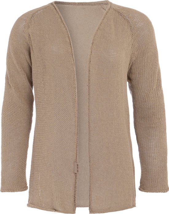 Jasmin Short Knitted Women's Cardigan - Cardigan printemps-été - Cardigan pour femme composé à 80% de coton recyclé - Lin - 36/38