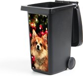 Container sticker Hond tijdens kerst - 38x80 cm - Kliko sticker