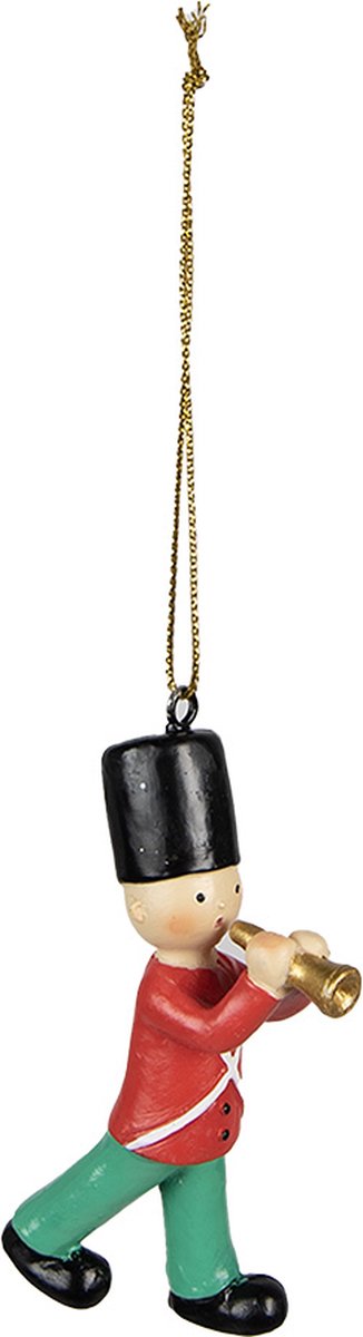 Clayre & Eef Kersthanger Soldaat 8 cm Rood Polyresin