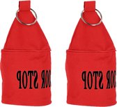 Esschert deurstopper Neon - 2x - 2,5 kg - canvas - rood - 13 x 13 x 28.5 cm