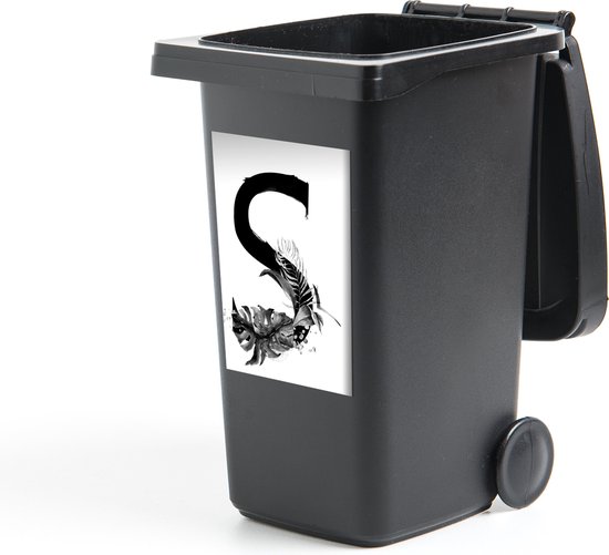 Container sticker Jungle letter S - zwart wit - 40x60 cm - Kliko sticker