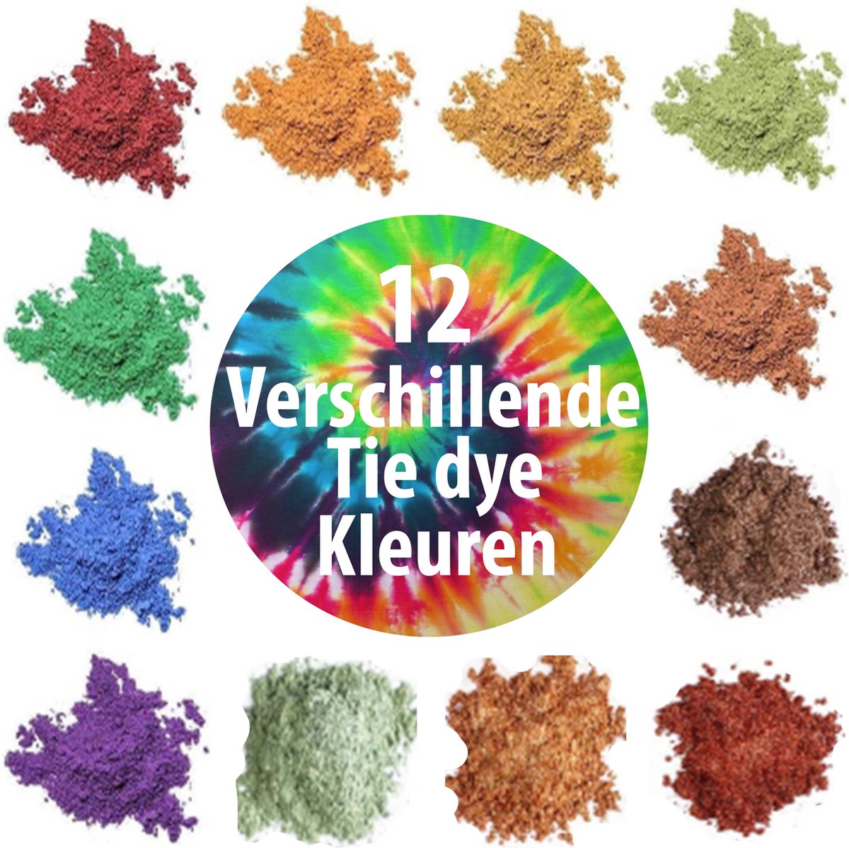 Tie dye Navullingen - 12 kleuren - Neon Kleuren - Donkere Kleuren