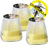 Citronellakaars met Glas - Geurkaars voor in de tuin - Lemon Breese - 3 Stuk - SPAAS® Outdoor Kaars Verkrijgbaar in vier vrolijke kleuren en mooie glazen