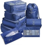 Pathsail® Packing Cubes Set 9-Delig - Bagage Organizers - Koffer organizer set - Donkerblauw