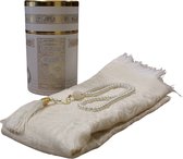 Cilinder Box Geschenkset Wit met Gebedskleed en Tasbeeh