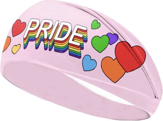 GoedeDoelen.Shop | Hoofdband Pride Pink | Bandana | Pride | Sportband | Statement | Unisex | Gelijkheid | Love Is Love | One Size | Roze