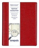 Brepols Agenda 2024 • Optivision NL • Optimaal leesbaar • PALERMO • Gespiraliseerd • 17,1 x 22 cm • Rood