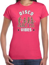 Bellatio Decorations disco verkleed t-shirt dames - jaren 80 feest outfit - disco vibes XS