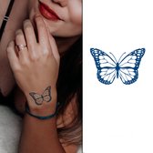 Temporary Tattoo Vlinders (6x6 cm) [Neptattoo - Tijdelijke tatoeage - Nep Fake Tattoos - Water overdraagbare festival sticker henna outfit tattoo - Glitter tattoo - Volwassenen Kinderen Jongen Meisje]