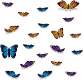 Decoratie vlinders 40 stuks - Zomer versiering - Tropische versiering - Zomer decoraties - Themafeestversiering