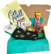 Cadeau box – Ziek – Virus - Beterschap - Verrassings Pakket – Gift box – Grappig – Kado – LuckyDay Socks - Sokken – Geschenkdoos – Maat 41-45