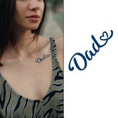 Temporary Tattoo Dad Papa/Vader (6x6 cm) [Semi-Permanente Neptattoo - Tijdelijke tatoeage - Nep Fake Tattoos - Water overdraagbare festival sticker henna outfit tattoo - Glitter tattoo - Volwassenen Kinderen Jongen Meisje]