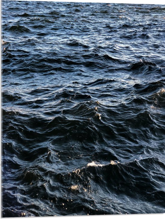Acrylglas - Zee - Oceaan - Water - Blauw - Golfjes - 60x80 cm Foto op Acrylglas (Wanddecoratie op Acrylaat)