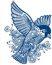 Temporary Tattoo Duif/Vogel (8x11 cm) [Semi-Permanente Neptattoo - Tijdelijke tatoeage - Nep Fake Tattoos - Water overdraagbare festival sticker henna outfit tattoo - Glitter tattoo - Volwassenen Kinderen Jongen Meisje]