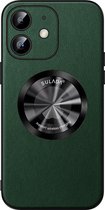 Sulada Soft case Microfiber leer en shockproof en lensbeschermer met magnetische ring voor de iPhone 12 Groen