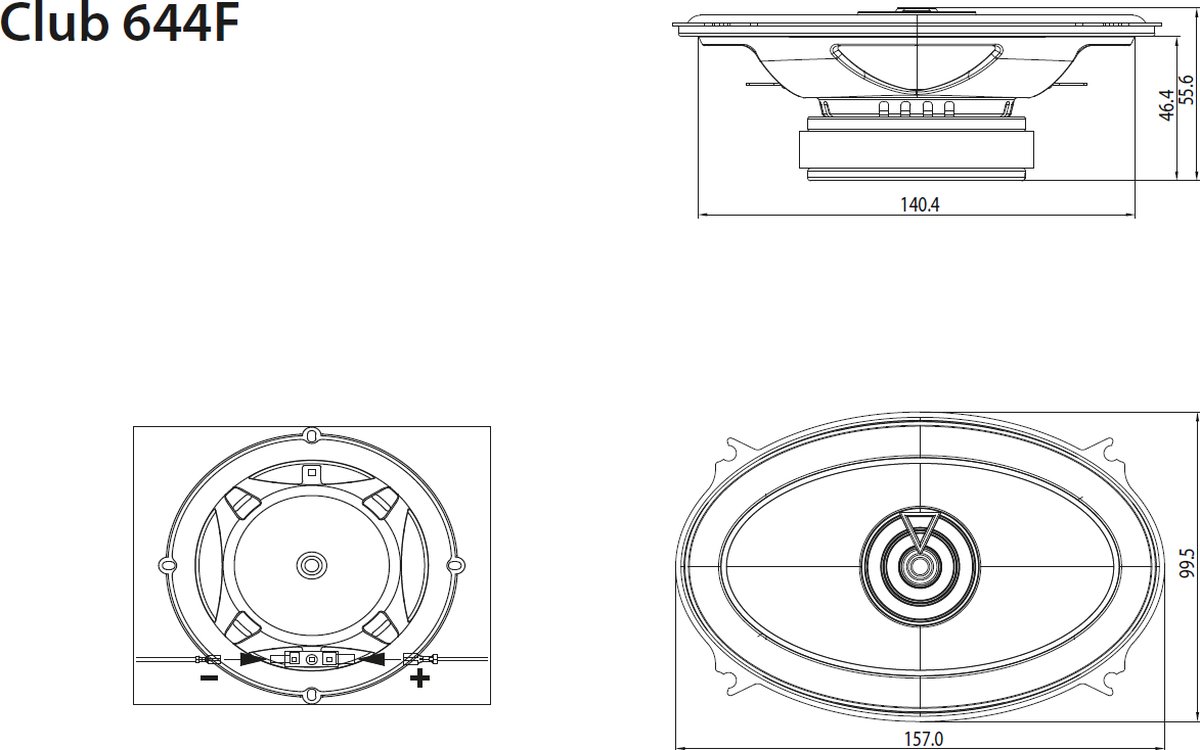 JBL Club 644F - Autospeakers - 4” x 6” Inch (100mm x 152mm) 2-weg Coaxiaal - 120W piek / 40W RMS - Set van 2 – foto 8