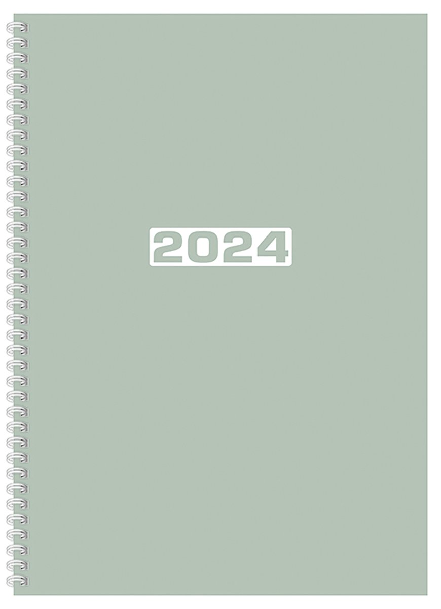 MGP Agenda - Bureau agenda 2024 - NL - FSC - A4 - Ringband - 7d/2p - Pastel Groen - Harde kaft