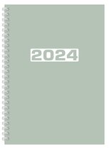 MGP Agenda - Bureau agenda 2024- NL - FSC - A5 - Ringband - 7d/2p - Pastel Groen - Harde kaft