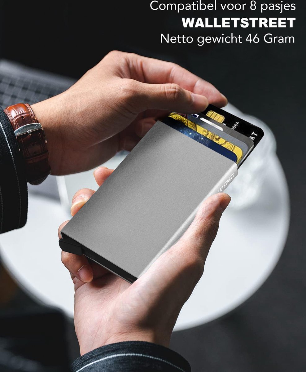 Walletstreet Pasjeshouder 8 pasjes Portemonnee, creditcardhouder Met RFID Technologie – Zilver — cadeau in Mode & Accessoires - foto 3
