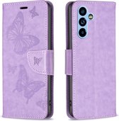 Étui BookCover en PU pour Samsung Galaxy A54, papillons violets