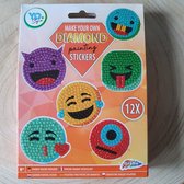 Diamond painting stickers, knutselen, DIY kit, kinderfeestje, Smileys (oranje)