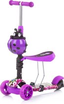 Chipolino Step Kiddy Evo - Trottinette avec siège - 2 en 1 - Tricycle - Roues LED - Réglable - Rouge