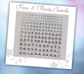 Face & Body Jewels (165 Diamantjes Transparant) [Dots Strass Steentjes met Zelfklevend Plaklaag - Sticker Diamantjes voor Lichaam en Gezicht - Festival Tattoo Set Outfit Glitter - Juwelen Rhinestones Rhine stones - Plak Diamantjes]