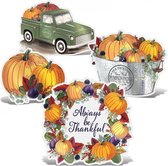 Tafeldecoraties herfst Always be Thankful 8 stuks - Herfst decoraties - Herfstversiering - Themafeestversiering