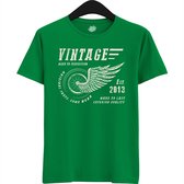 A Vintage Motorcycle Addict Est 2013 | Retro Verjaardag Motor Cadeau Shirt - T-Shirt - Unisex - Kelly Groen - Maat S