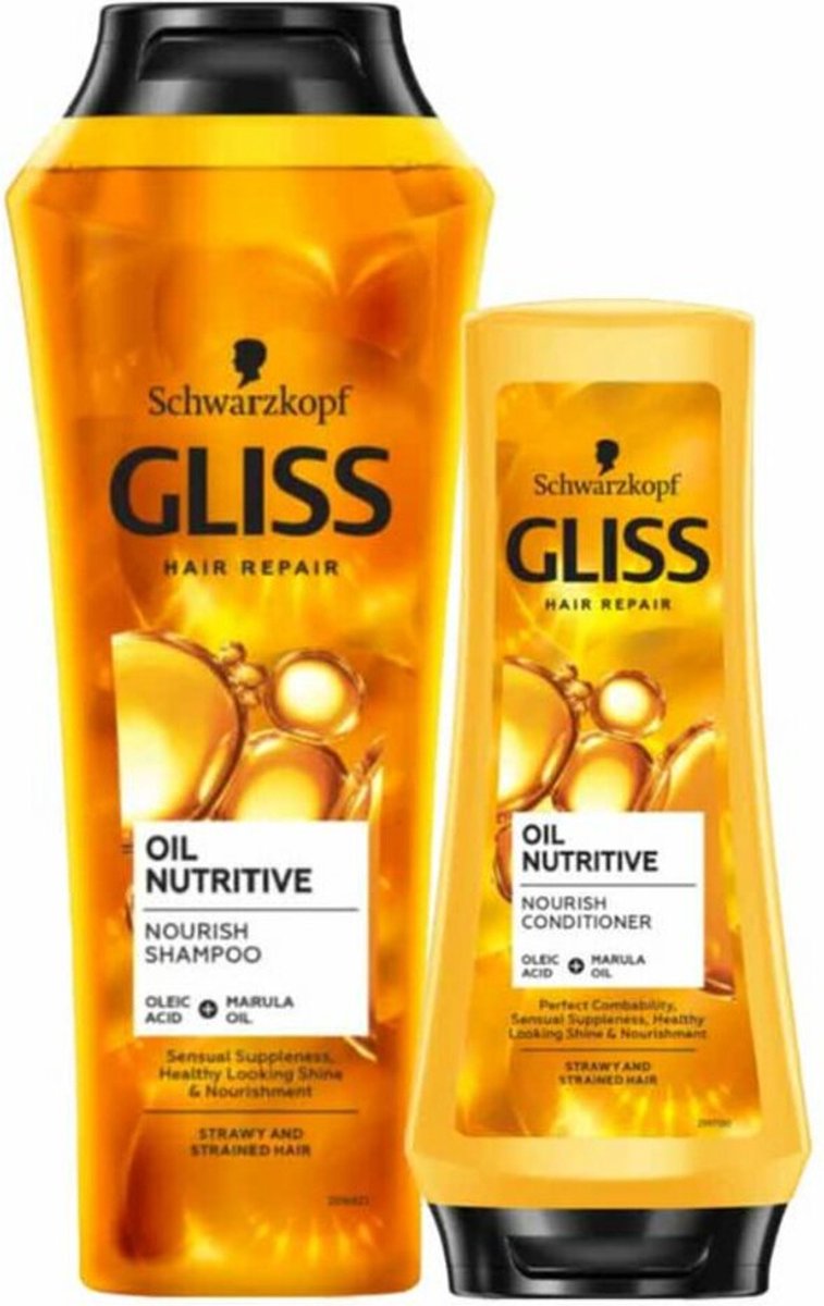 Gliss Oil Nutritive - Shampoo 1x 250 ml & Conditioner 1x 200 ml - Pakket