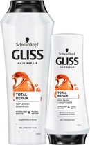 Gliss Total Repair - Shampoo x 250 ml & Conditioner 1x 200 ml - Pakket