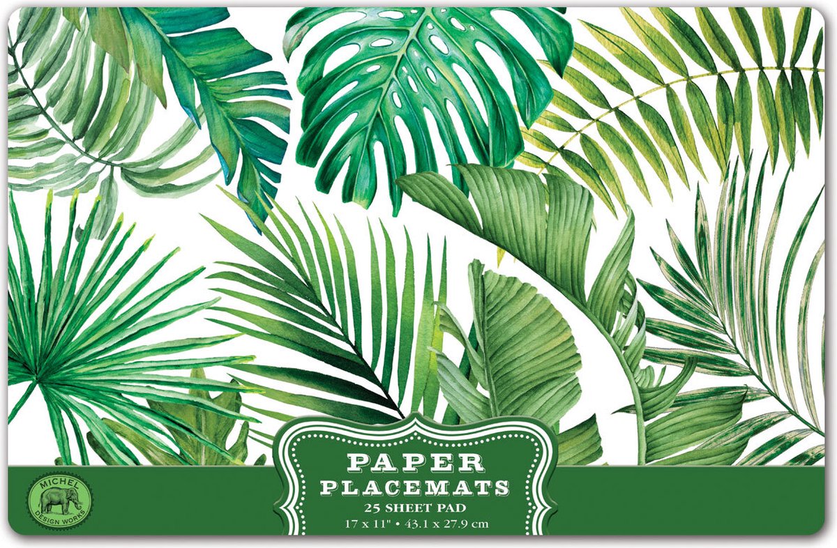 Placemat Palm - 25 placemats luxe papier Palm - 43 x 28 cm - Tijdelijk met GRATIS servetten