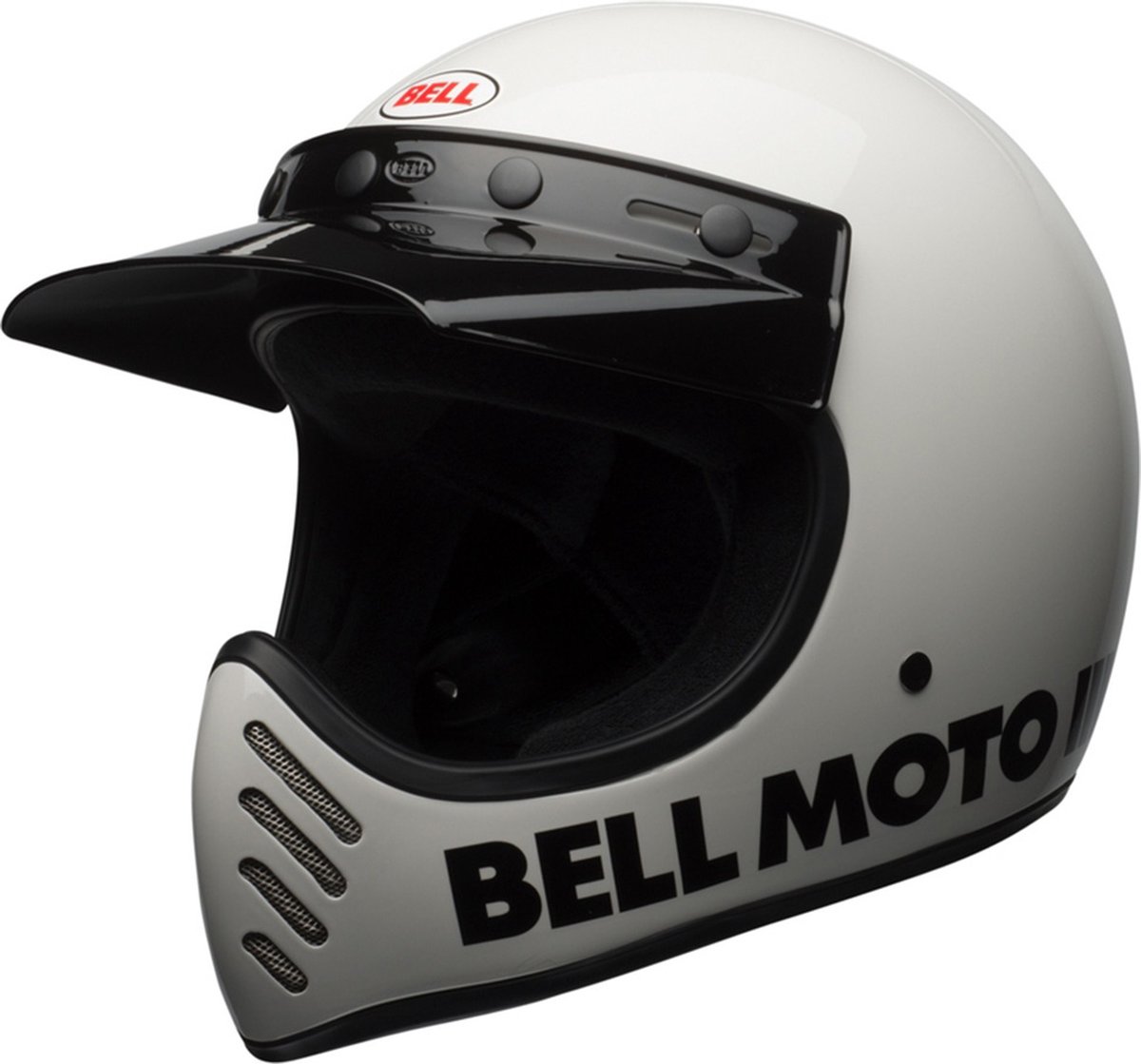 Bell Moto-3 Classic Solid Gloss White Helmet Full Face XL - Maat XL - Helm