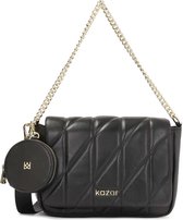 Handbag with flap and detachable purse