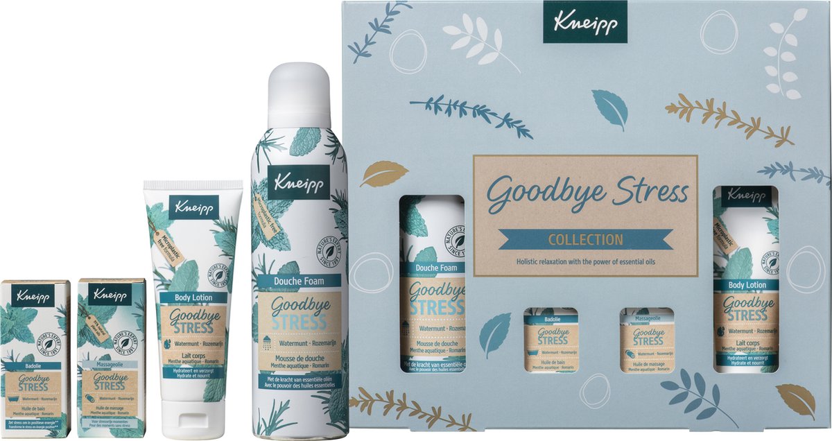 Goedkoopste Kneipp Luxe Geschenkset - Goodbye Stress - Watermunt - Rozemarijn - Giftset - Cadeau - Inhoud 200 ml 75 ml 2 x 20 ml