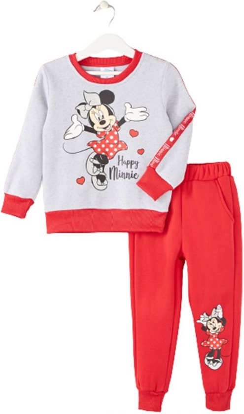 Disney Minnie Mouse set / Joggingpak - Trainingspak - Huispak - Grijs - Maat 98 (tot 3 jaar)