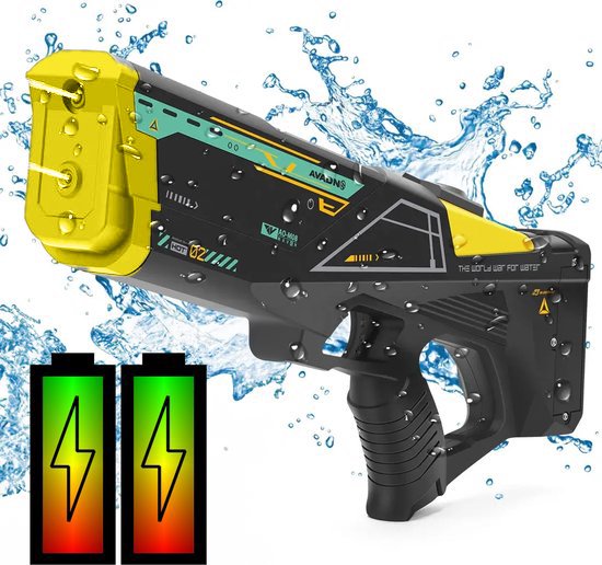 550ML Elektrisch waterpistool met Accu - Automatisch waterpistool - Zomer pret - Schiet tot 10 meter - Watergun - Grote tank - 2 schietgaten - Double power - Waterpistool - Schiet automatisch - 550ML - Met accu en usb-lader - Zwart