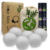 IntraSellers 6XL Drogerballen met 6 Etherische Oliën - 100% Nieuw-Zeelands Schapen Wol - Wasdrogerballen - Droogballen - Wasballen