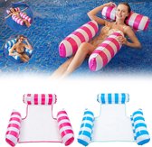 SHOP YOLO - luchtmatras zwembad - 2 stuks-Waterhangmat - Waterspeelgoed - Vakantie - Roze-blauw - 4 in 1