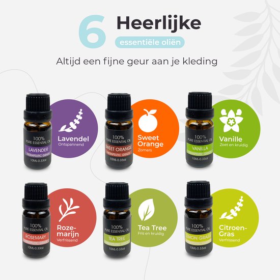 IntraSellers 6 boules de séchage XL avec 6 huiles essentielles - boule de lavage - boules de séchage - boules de sèche-linge - boules de lavage - Vizirettes - assouplissant - économie Énergie - 100 % laine - durable - cadeau