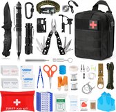 RHYTHMFLAME Kit de Survie - Bracelet de Survie - couteau de poche - bracelet paracorde - kit allume-feu à silex - lampe de poche - boussole - Kit d'urgence - Kit de survie camping en Plein air - Trucs de Survie - Cadeau homme - Set XL - Zwart