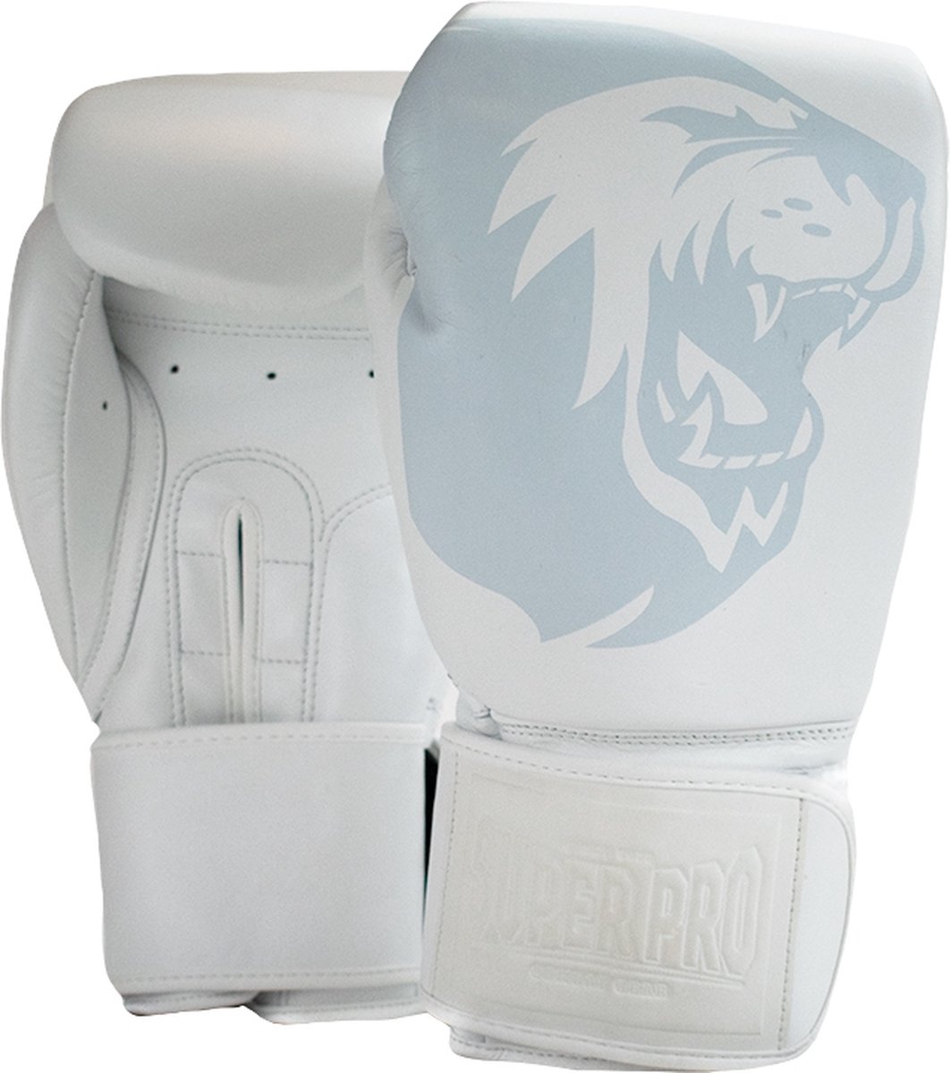 Super Pro Combat Gear Legend SE Lederen (Kick)Bokshandschoenen - Wit - 14 oz