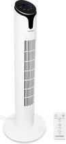 VONROC Luxe Ventilator - Torenventilator – hoogte 86 cm – Incl. afstandsbediening - 3 snelheden – zwenkfunctie - 15 uurs timer - wit