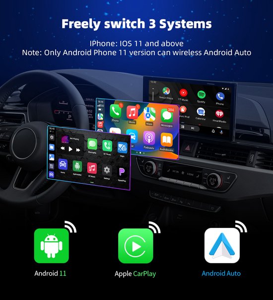 Boîtier Apple Carplay AI Smart sans fil Zazitec ZT-CS9SE - Android
